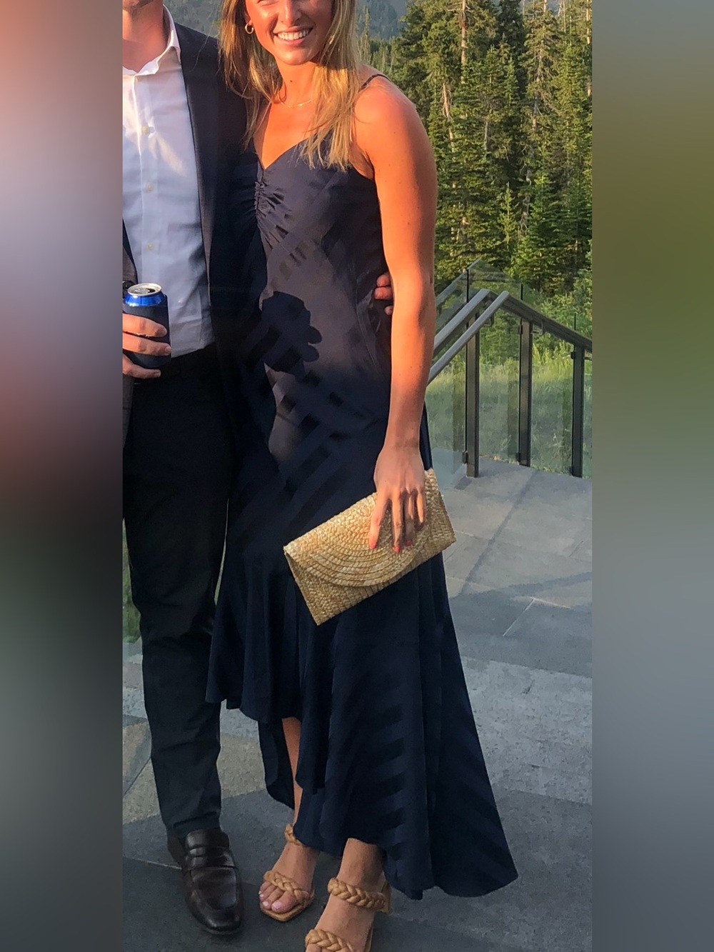 Navy High Low Wedding Guest Dress